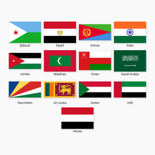North Indian Ocean & Red Sea courtesy flags set