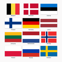 Northern Europe courtesy flags set