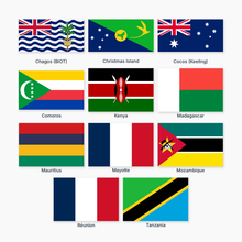 South Indian Ocean courtesy flags set