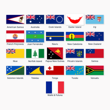 Load image into Gallery viewer, South Pacific Islands courtesy flags set