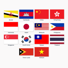 Southeast Asia & East Asia courtesy flags set