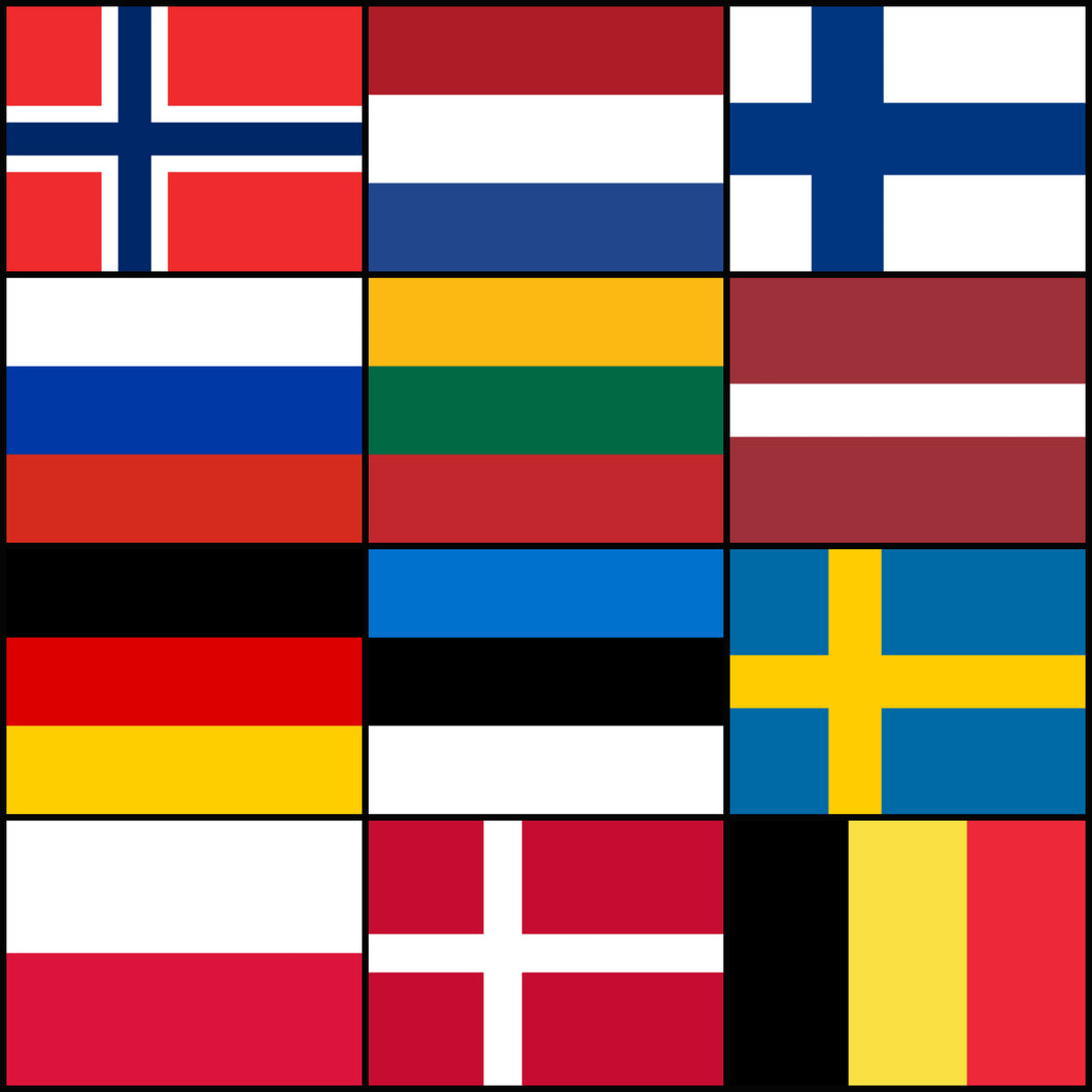 LAIVAA Courtesy Flags set - Northern Europe