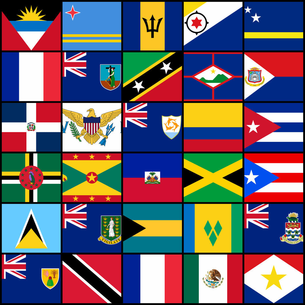 LAIVAA Courtesy Flags set - Caribbean countries