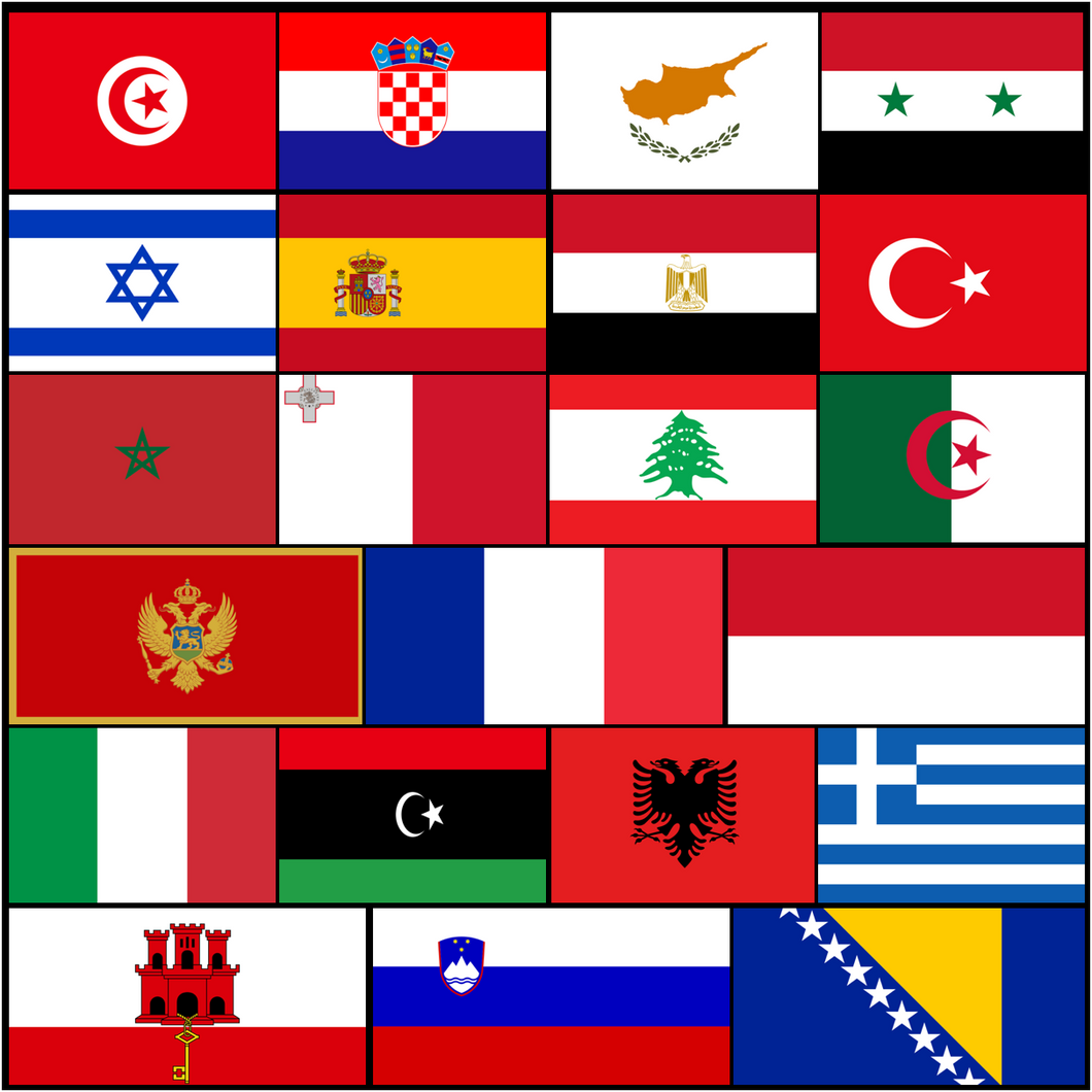 LAIVAA Courtesy Flags set - Mediterranean Sea